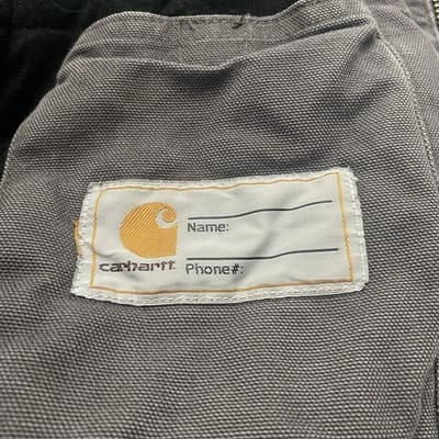 Carhartt Kids Boys Small 7-8 Gray Canvas Hooded Chore coat Insulated Lined - Thumbnail 5