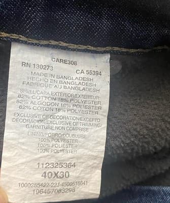 Wrangler Men's Fleece Lined Blue Jeans Size 40x30 Straight Leg Carpenter - Thumbnail 6