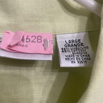 Liz Baker Women's Shirt L Pants L Linen Outfit Set Coastal Cruiser Pull Ons - Thumbnail 4