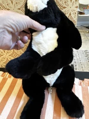 Animal Alley Black & White Bunny Rabbit 14” Weighted Plush Toys R Us Vintage - Thumbnail 4