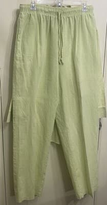 Liz Baker Women's Shirt L Pants L Linen Outfit Set Coastal Cruiser Pull Ons - Thumbnail 3