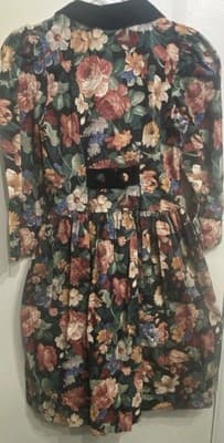 Cottontail Originals Vintage Girls Dress All Cotton W Velvet Collar Sz10 - Thumbnail 4
