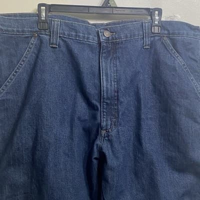 Wrangler Men's Fleece Lined Blue Jeans Size 40x30 Straight Leg Carpenter - Thumbnail 2