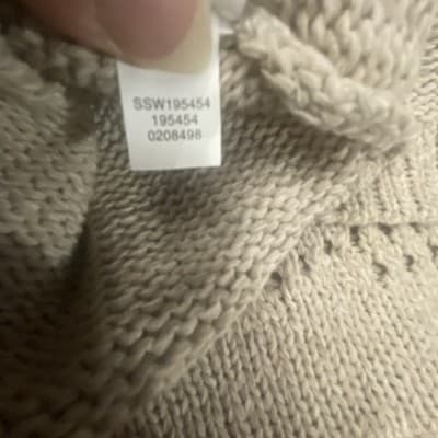 Pure Jill Oversized Open Weave Sweater Beige 3XL Cotton Nylon Blend Beachy - Thumbnail 9