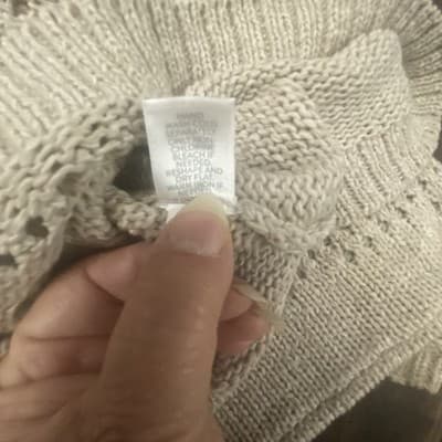 Pure Jill Oversized Open Weave Sweater Beige 3XL Cotton Nylon Blend Beachy - Thumbnail 10