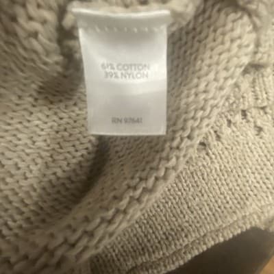 Pure Jill Oversized Open Weave Sweater Beige 3XL Cotton Nylon Blend Beachy - Thumbnail 8