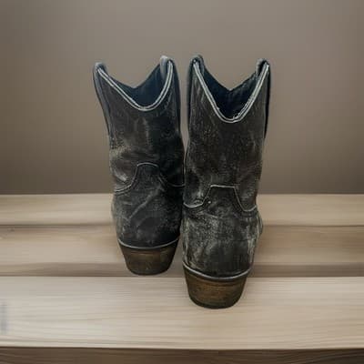 Roper Leather Short Stack Dusty Distressed Women’s Cowboy Boots - Thumbnail 4