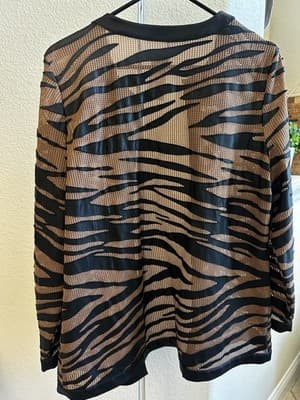 CHICOS Travelers Collection Animal Print Jacket Sz 2 12/14 Women’s Faux Leather - Thumbnail 6