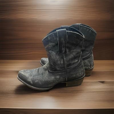 Roper Leather Short Stack Dusty Distressed Women’s Cowboy Boots - Thumbnail 5