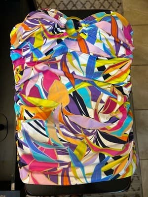 NWT BLEU Rod Beattie Tankini Set Womens 8 Bandeau Multicolor Tropical - Thumbnail 5