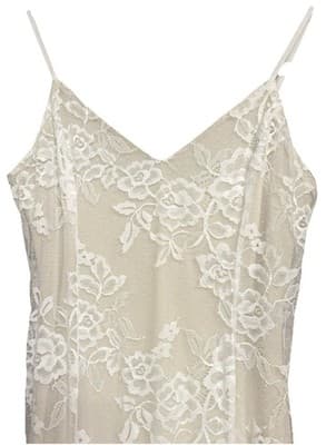 Lulus NWT Ivory Lace Overlay Wedding Spagg Strap Bridal Beachy Boho Formal Sm