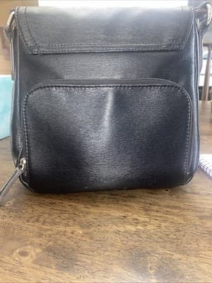 Tignanello Black Pebbled Leather Crossbody Double Buckle MagneticClose Bag Purse - Thumbnail 6