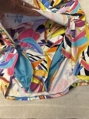 NWT BLEU Rod Beattie Tankini Set Womens 8 Bandeau Multicolor Tropical - Thumbnail 2