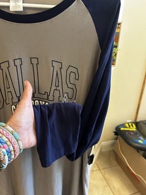 NFL Dallas Cowboys NFL Team Apparel Sleepwear Long Sleeve T-Shirt Grey Size XL - Thumbnail 3