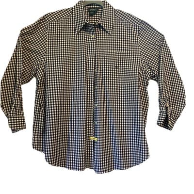 Lauren Ralph Lauren Old Money Classic Prep Preppy ladies shirt Black Checked 1XL