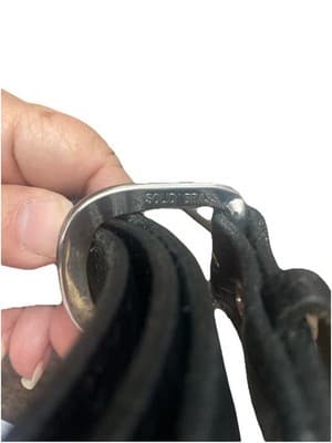 Unbranded Black Leather Belt With Silver Toned Brass - Thumbnail 7