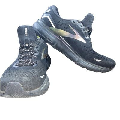Brooks Ghost 15 Shoes Womens Size 7.5 Black Gray Running Sneakers DNA Cushion