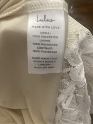 Lulus NWT Ivory Lace Overlay Wedding Spagg Strap Bridal Beachy Boho Formal Sm - Thumbnail 10