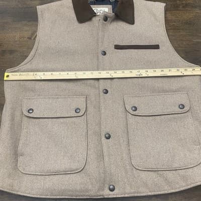 Cripple Creek Mens Vest XXL Tan 80% Percent Wool Classic Cowboy Western - Thumbnail 3