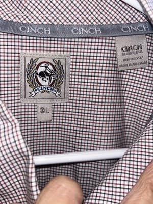 Men’s Cinch Plaid Long Sleeve Button Up Size XL EUC - Thumbnail 4