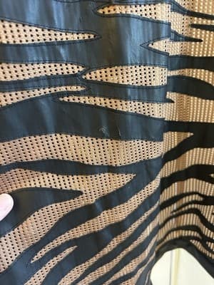 CHICOS Travelers Collection Animal Print Jacket Sz 2 12/14 Women’s Faux Leather - Thumbnail 4