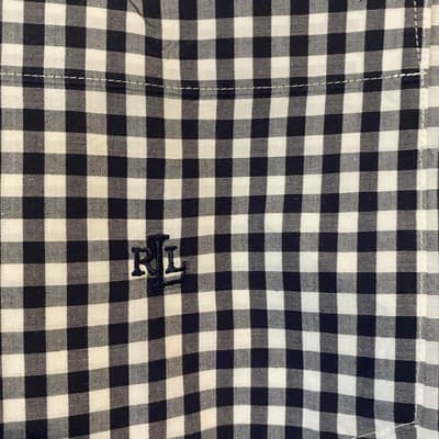 Lauren Ralph Lauren Old Money Classic Prep Preppy ladies shirt Black Checked 1XL - Thumbnail 4