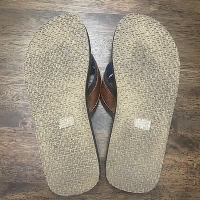 New Tommy Hilfiger Drew Dark Brown Sandals Flip Flops Men's Sz 8-9 Coastal Beach - Thumbnail 5