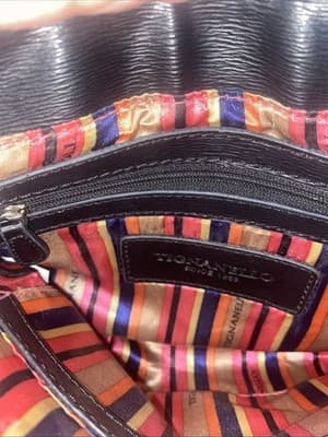 Tignanello Black Pebbled Leather Crossbody Double Buckle MagneticClose Bag Purse - Thumbnail 7