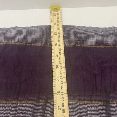 100% Silk Scarf Purple Gold Silver 66x20 - Thumbnail 7