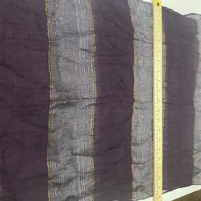 100% Silk Scarf Purple Gold Silver 66x20 - Thumbnail 8