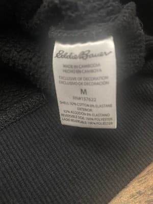 Eddie Bauer Sweater Men Medium Black Sweatshirt Crewneck Pullover Hiking - Thumbnail 4