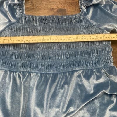 LC Lauren Conrad Dress Womens Icee Blue Velvet Babydoll Holiday Fairy XL - Thumbnail 6