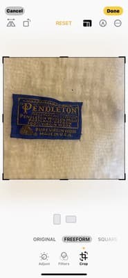Vintage Pendleton Throw Blanket, 100% Virgin Wool 56" x 40" Soft Pale Yellow - Thumbnail 8