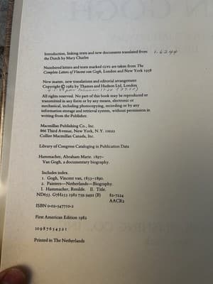 1982 VAN GOGH A DOCUMENTARY BIOGRAPHY BOOK - FIRST AMERICAN EDITION Vintage - Thumbnail 4