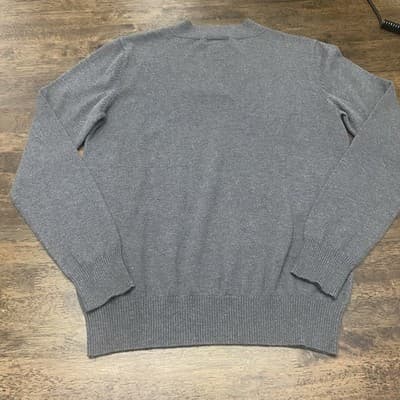 Orvis Women's Gray Wool Blend Long-Sleeve V-Neck Pullover Sweater - Size L - Thumbnail 7