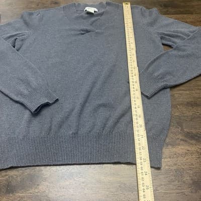 Orvis Women's Gray Wool Blend Long-Sleeve V-Neck Pullover Sweater - Size L - Thumbnail 5