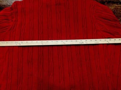 Alan Flusser Mens Cable Knit Sweater Quarter Zip Cotton XXL Deep Cranberry Red - Thumbnail 4