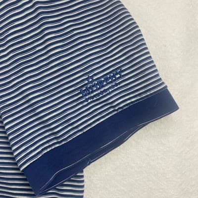 Ben Hogan Men's Performance Stripe Polo Golf Shirt Blue L Cotton Classic Preppy - Thumbnail 5