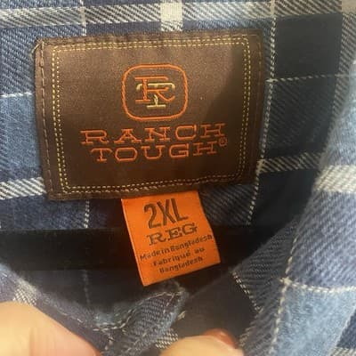 Ranch Tough Mens Flannel Button Down Sz 2XL - Thumbnail 3