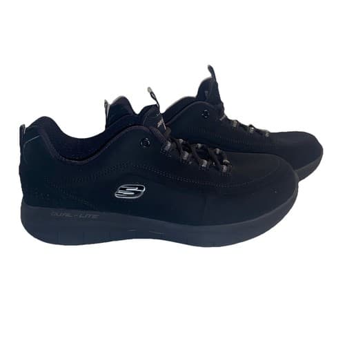 SKECHERS Dual-Lite Black Sparkle Trim Lace-up Sneakers Women's Size: 8 - Thumbnail 2