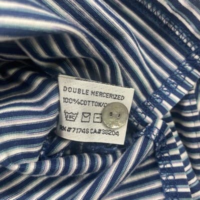 Ben Hogan Men's Performance Stripe Polo Golf Shirt Blue L Cotton Classic Preppy - Thumbnail 10