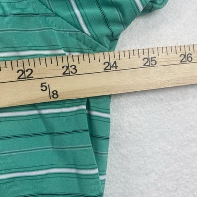 Pebble Beach Shirt Performance Mens Golf Polo Shirt Size XL Green Striped - Thumbnail 3