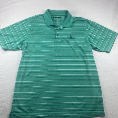 Pebble Beach Shirt Performance Mens Golf Polo Shirt Size XL Green Striped