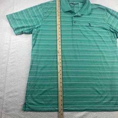 Pebble Beach Shirt Performance Mens Golf Polo Shirt Size XL Green Striped - Thumbnail 5