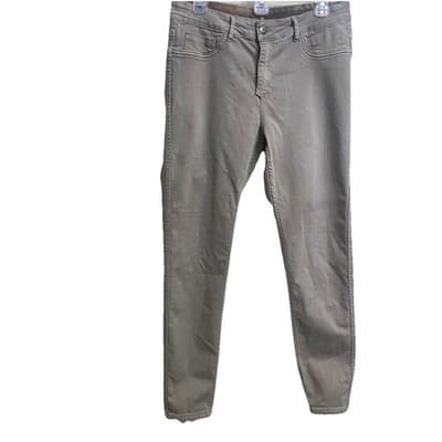 Tempo Paris L Reversible Khaki Floral Straight Leg Pants Statement Piece Moody - Thumbnail 5