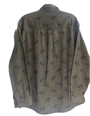 Woolrich Elk Deer Print Shirt Men’s XL Long Sleeve Thick Flannel 100% Cotton - Thumbnail 3