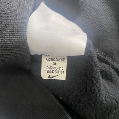 Nike Hoodie Mens XL Black All Over Swoosh Fleece Pullover Sweatshirt DC2767 - Thumbnail 5