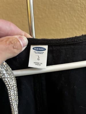 Old Navy Scandi Embroidered Square Neck Cotton Gauze Black Dress Womens Size L - Thumbnail 5