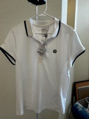 NEW Wimbledon Womens XL Pullover Collared Short Sleeve Performance Tennis