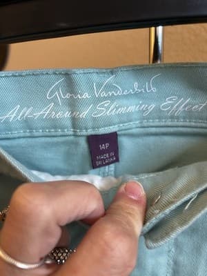 Gloria Vanderbilt Amanda Capri Stretch Jeans 5-Pocket Green Women’s 14P - Thumbnail 4